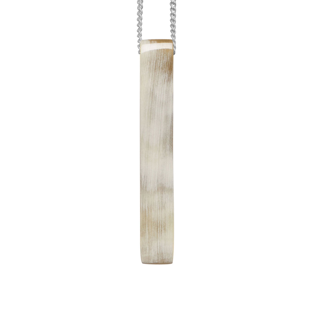 Branch Jewellery - Silver and white natural horn rectangular pendant