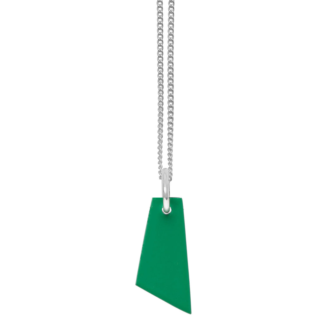 Branch Jewellery Lacquered emerald green horn and silver pendant