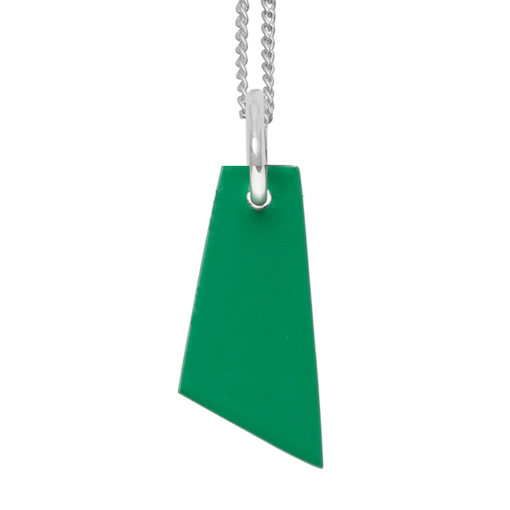 Branch Jewellery Lacquered emerald green horn and silver pendant