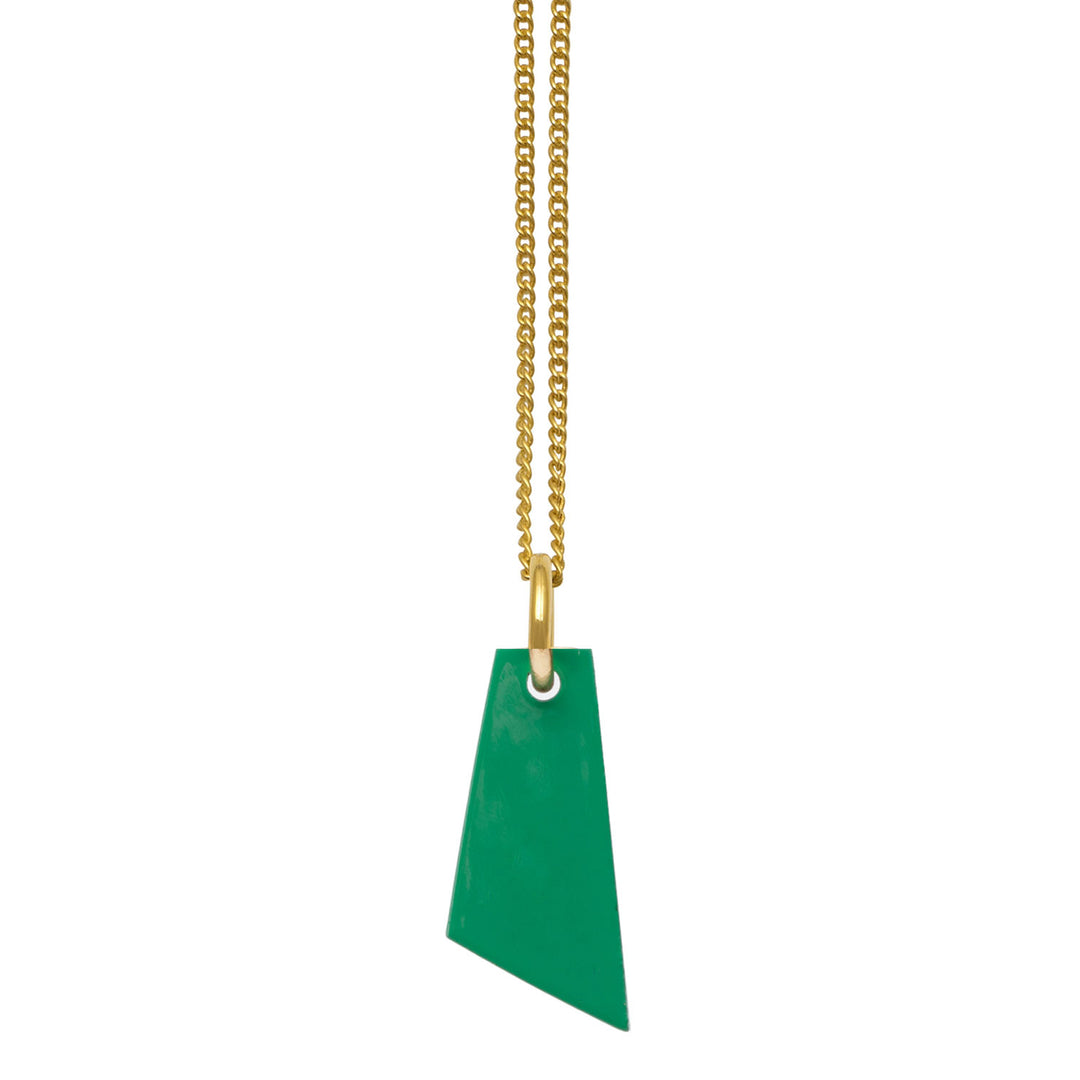 Branch Jewellery Lacquered emerald green horn and gold pendant