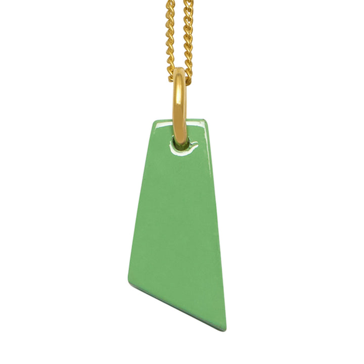 Branch Jewellery - Gold and mint green lacquered horn shaped pendant