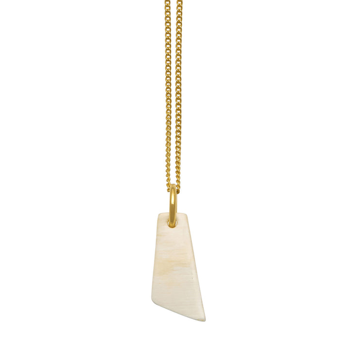 Branch Jewellery - Gold and natural white shaped horn pendant.