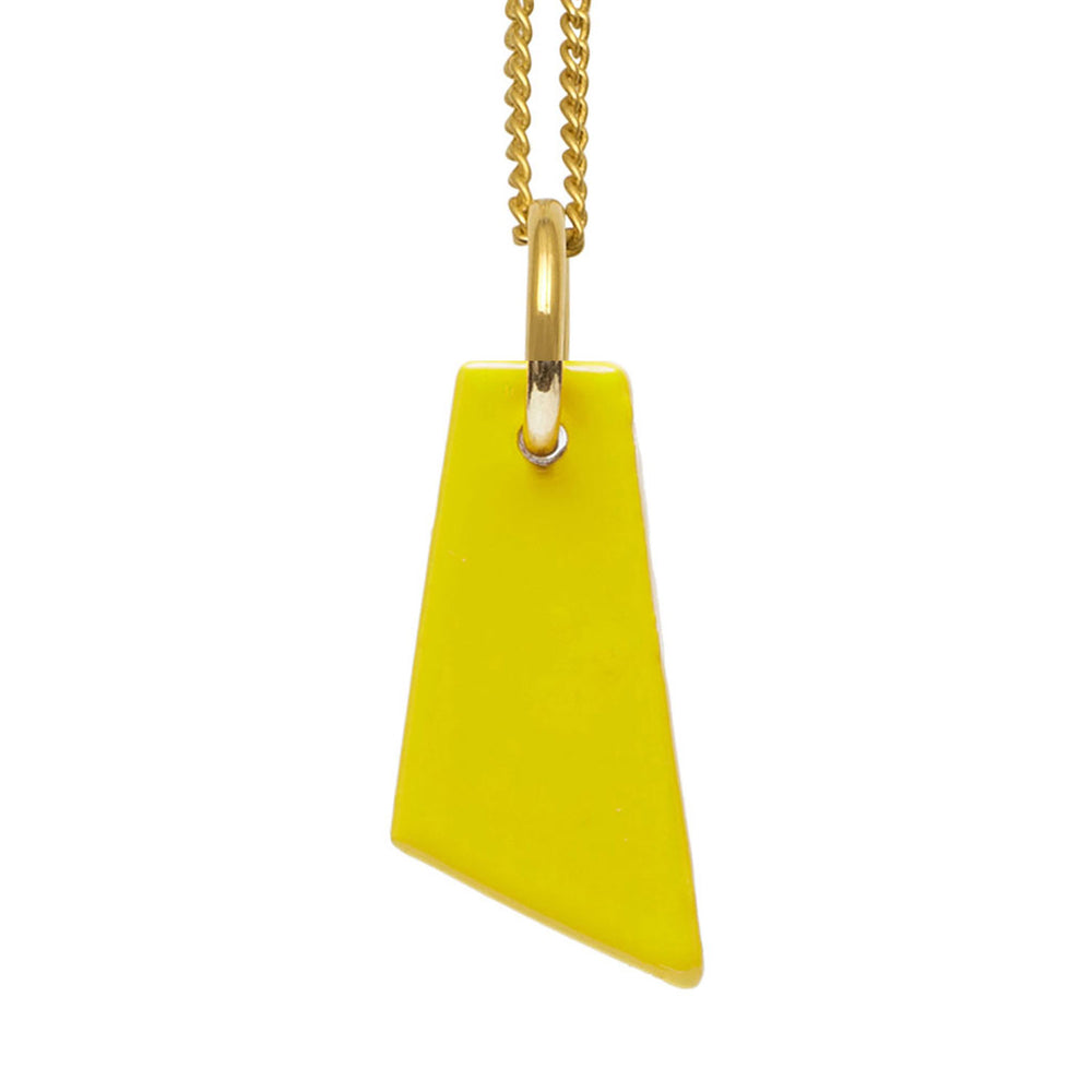 Branch Jewellery Lacquered yellow horn and gold plated pendant