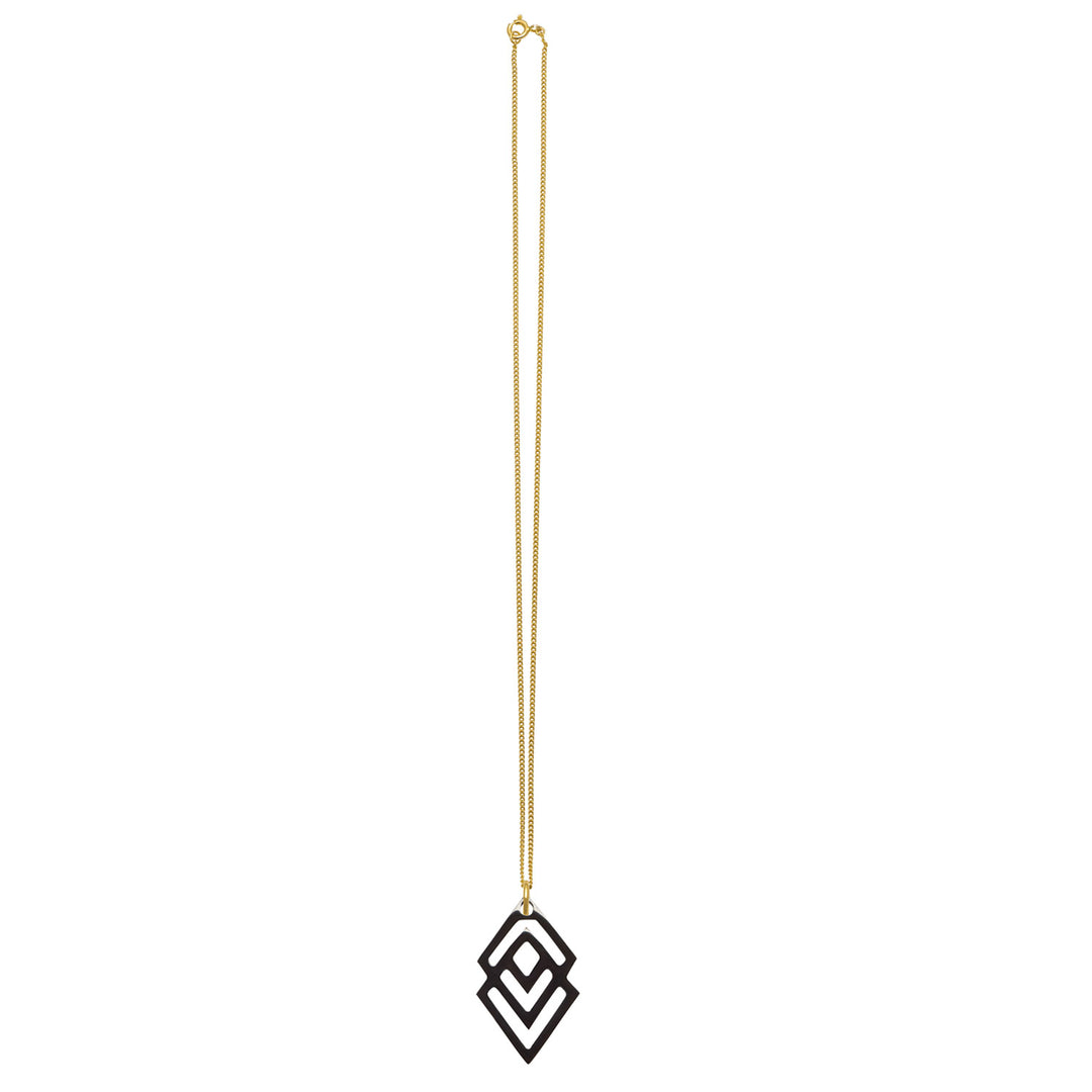 Branch Jewellery - Black and gold lacquered geometric shaped pendant