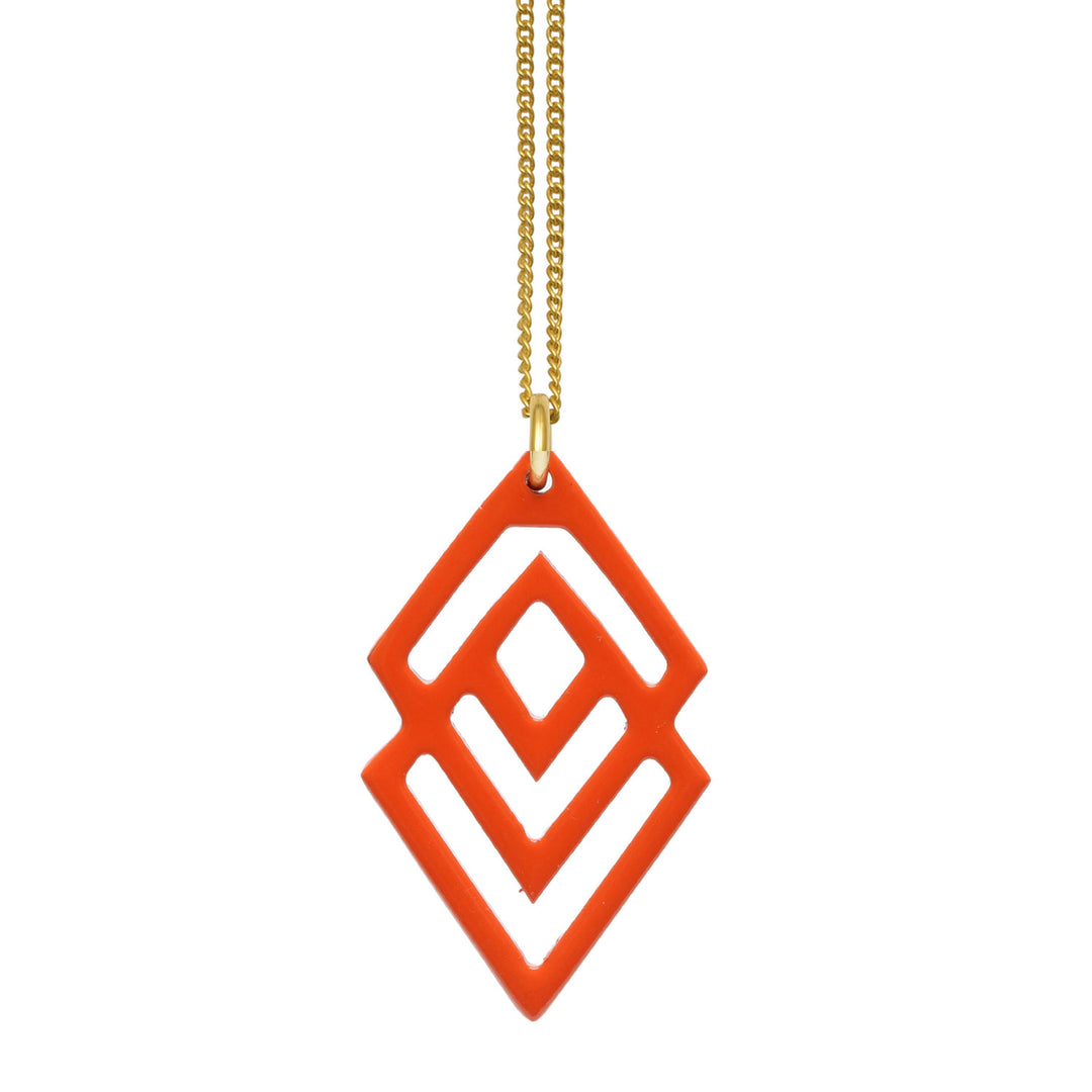 Branch Jewellery  - Orange and Gold geometric shaped pendant