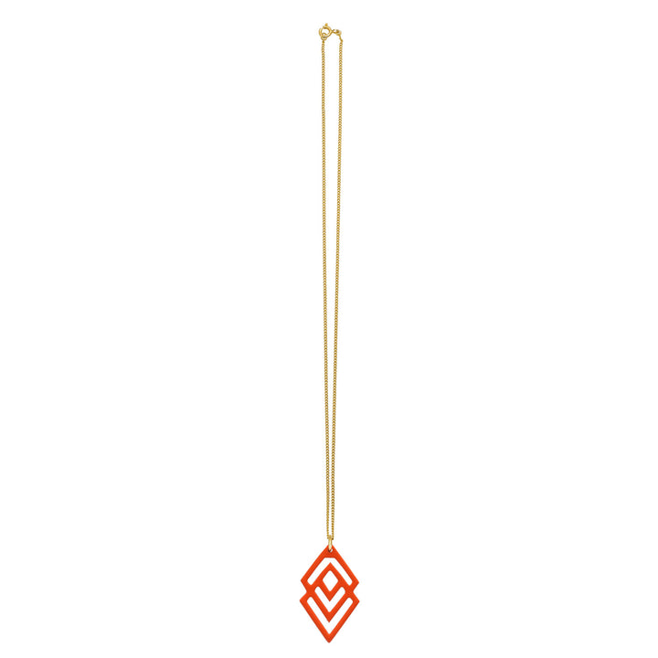 Branch Jewellery - Orange and Gold geometric shaped pendant