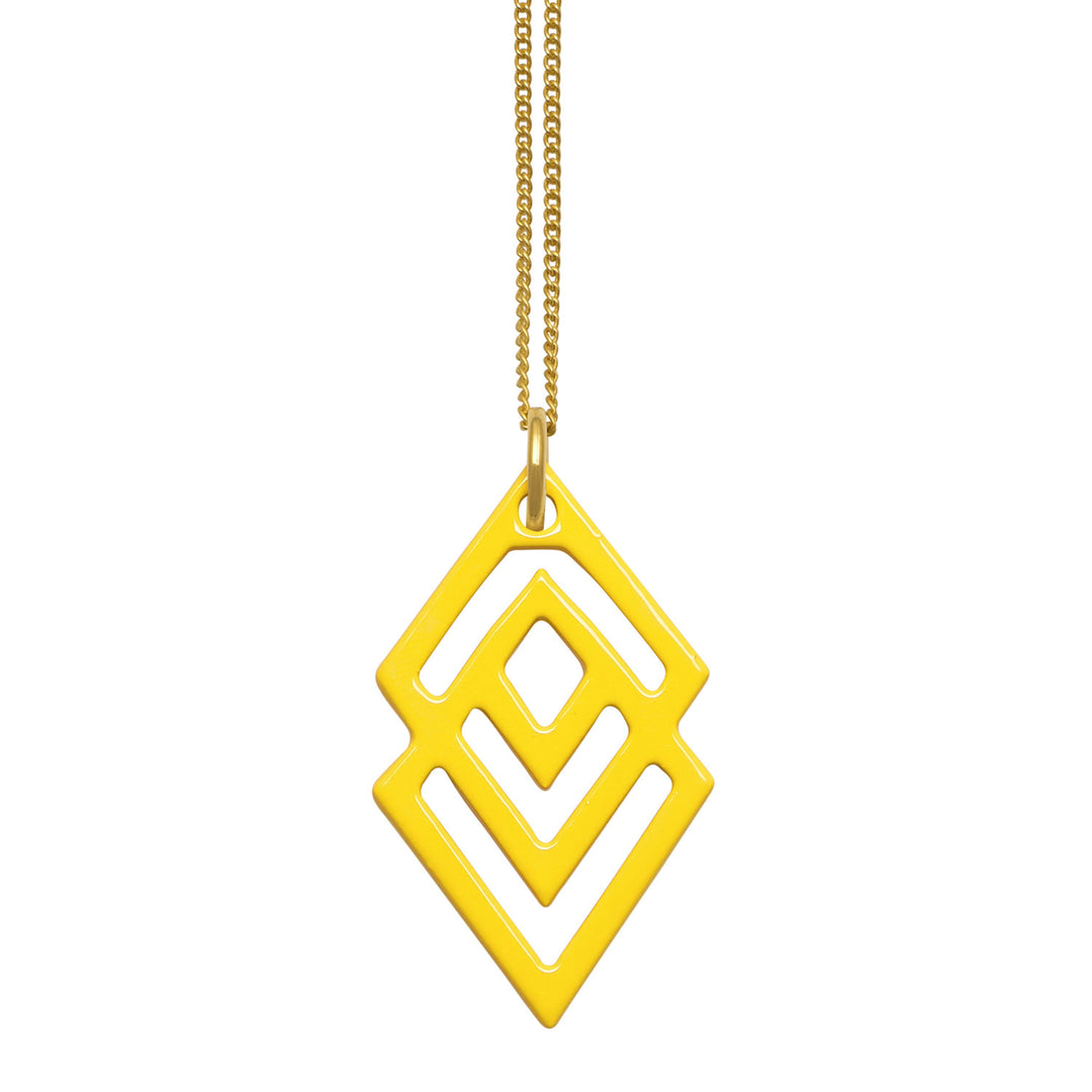 Branch Jewellery -yellow and gold geometric shaped pendant