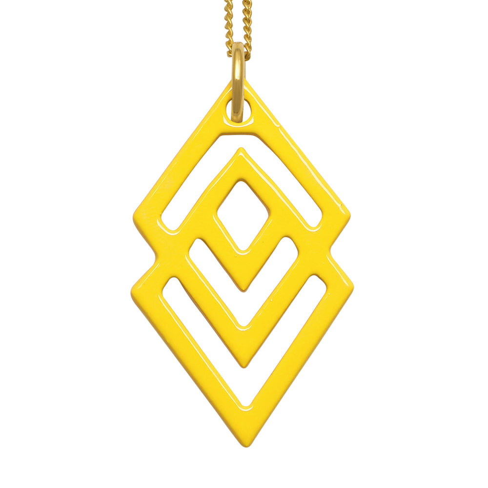 Branch Jewellery -yellow and gold geometric shaped pendant