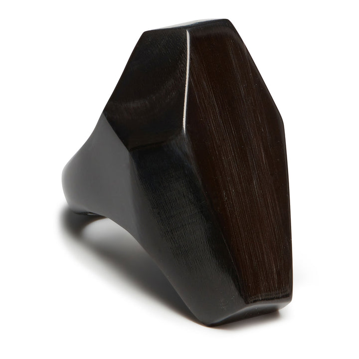Branch Jewellery - Black abstract shaped horn statement ring