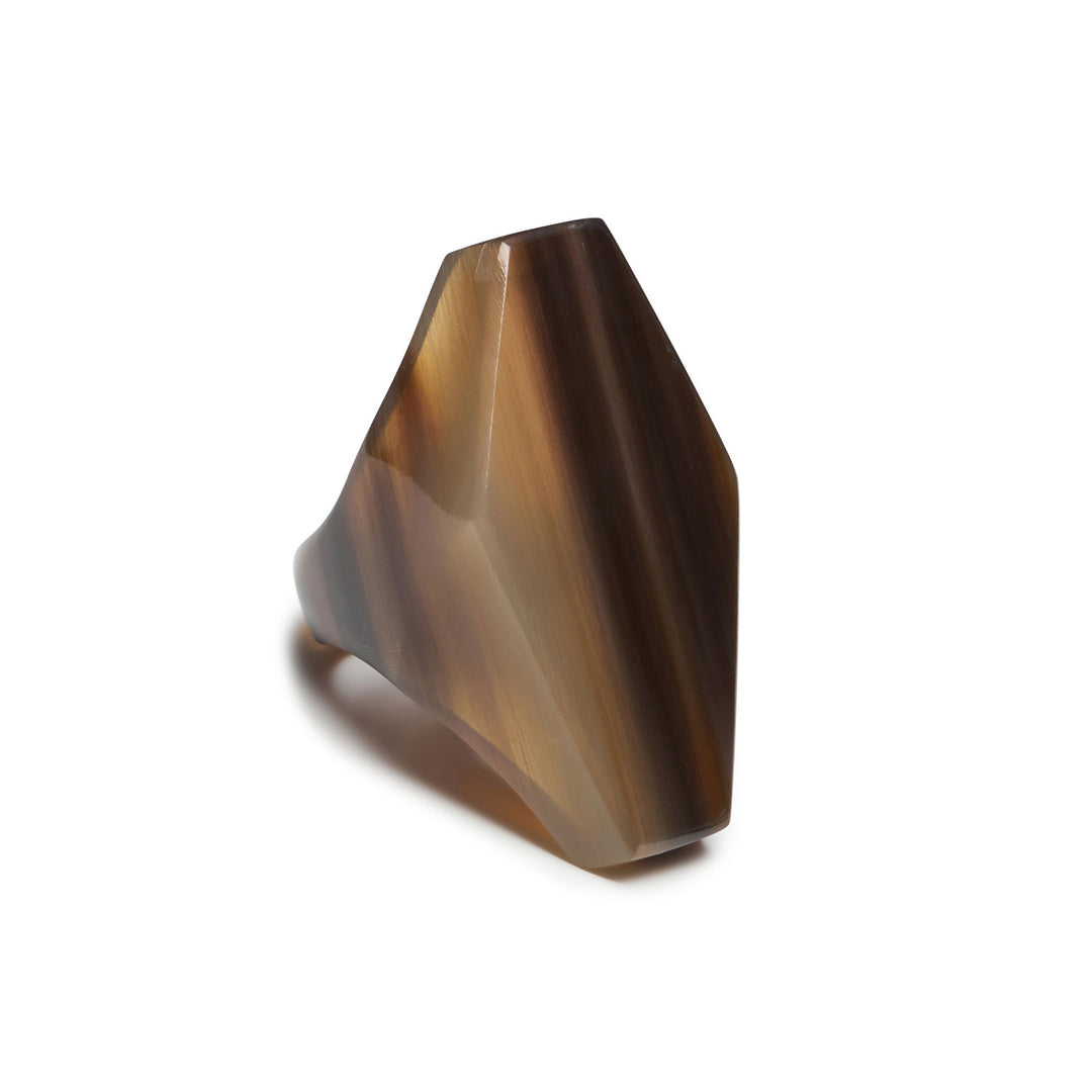 Branch Jewellery - Brown natural abstract shaped horn statement ring