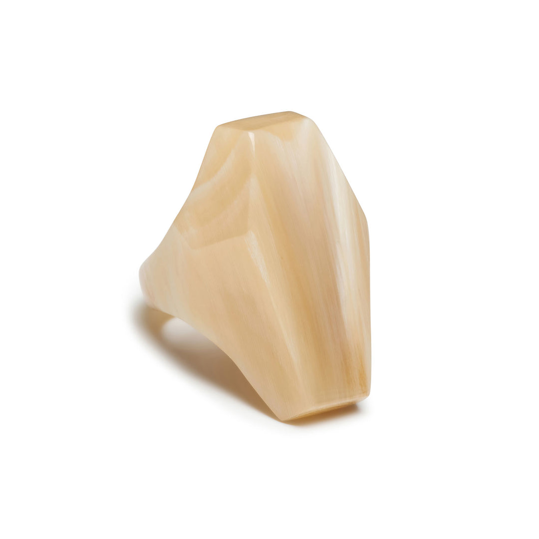 Branch Jewellery - White natural abstract shaped horn statement ring
