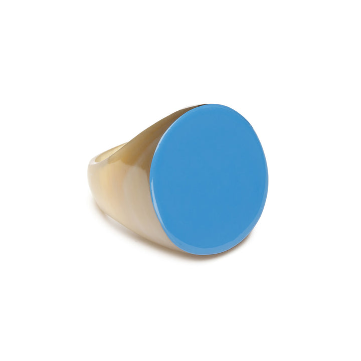 Branch Jewellery - Blue Round Buffalo horn ring