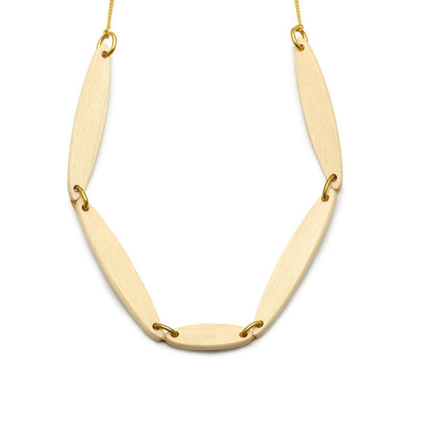 White wood Foli Necklace - Gold