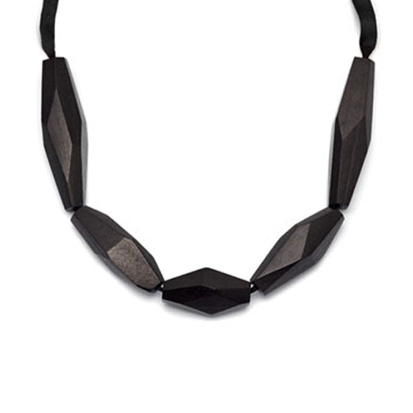 Branch Jewellery - Faceted Black wood necklace