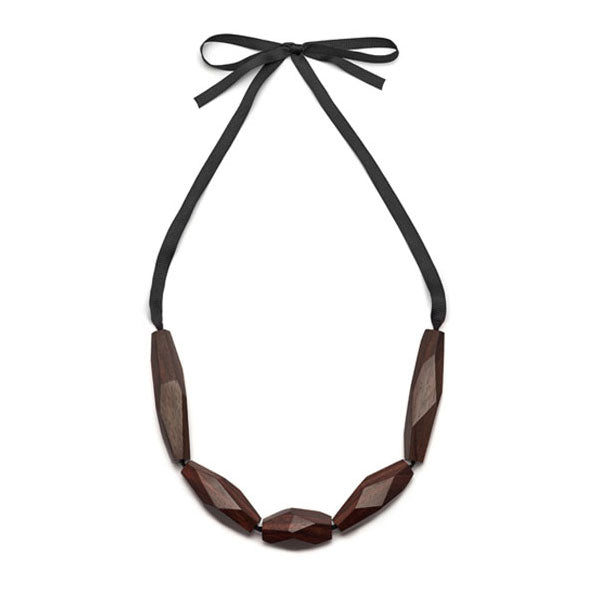 Faceted Rosewood necklace