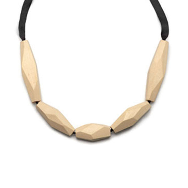 Branch Jewellery - Faceted White wood necklace