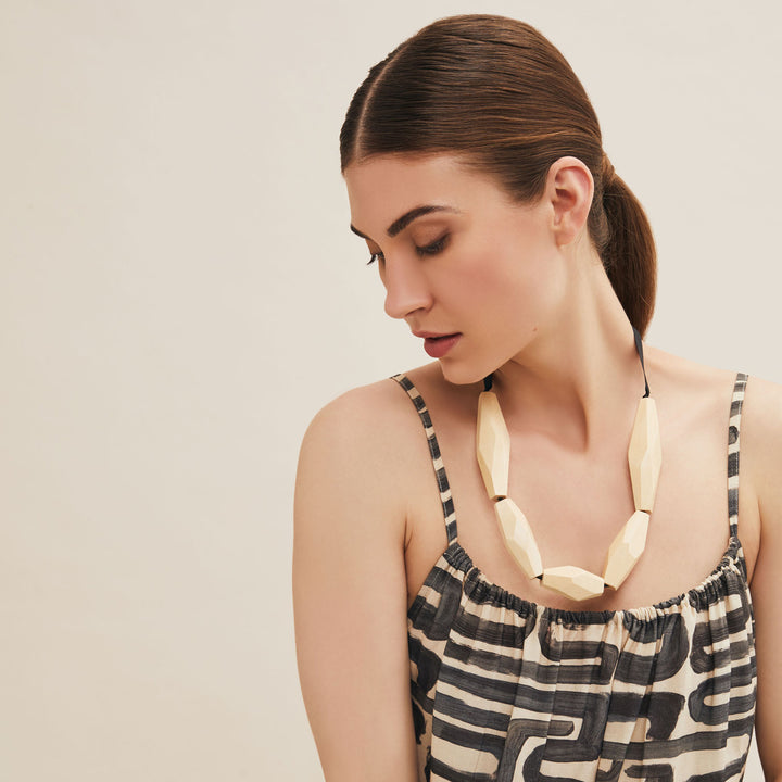 Branch Jewellery - Faceted White wood necklace