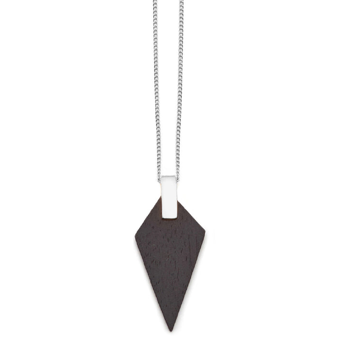 Branch Jewellery - Black wood and silver triangular pendant