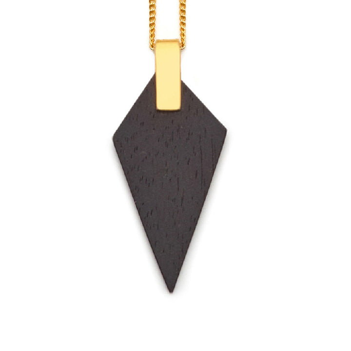 Branch Jewellery - Black wood and gold triangular pendant
