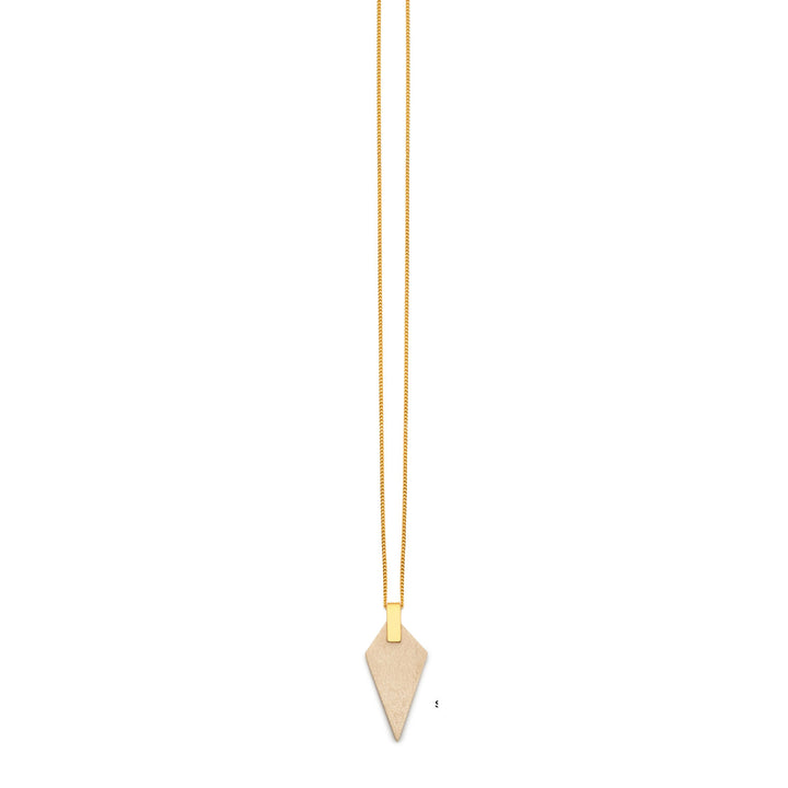 Branch Jewellery - White wood and gold triangular pendant