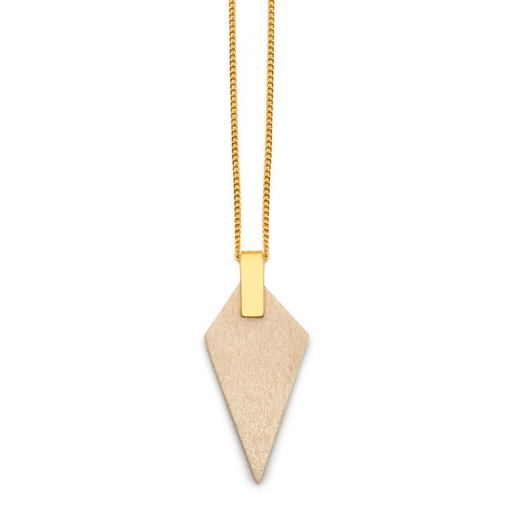 Branch Jewellery - White wood and gold triangular pendant