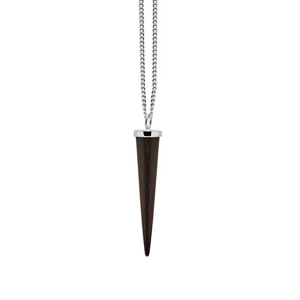 Rosewood round spike pendant - Silver