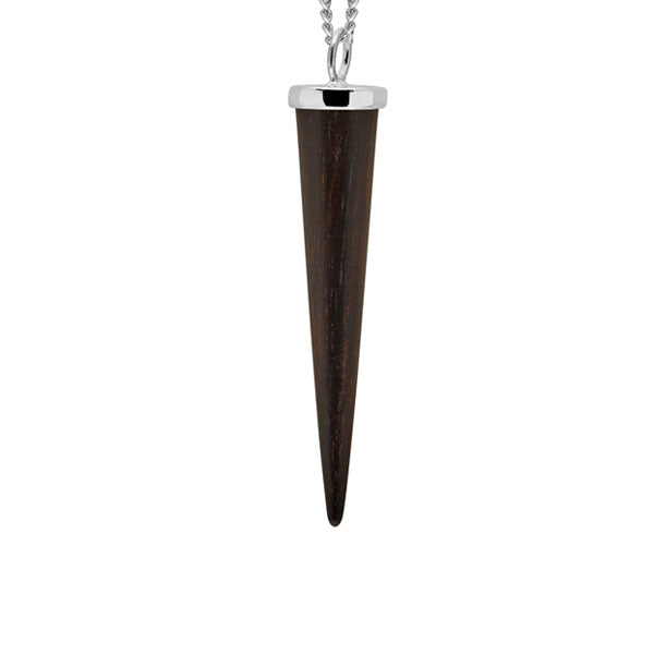 Rosewood round spike pendant - Silver