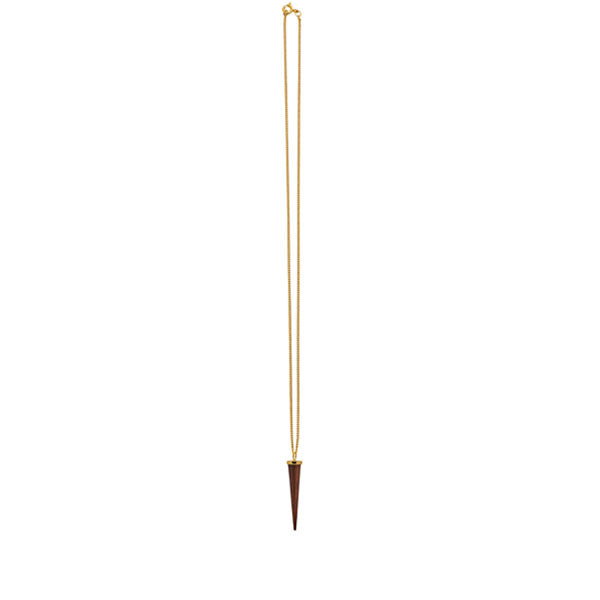Rosewood round spike pendant - Gold