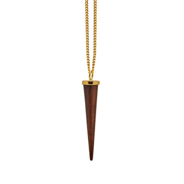 Rosewood round spike pendant - Gold