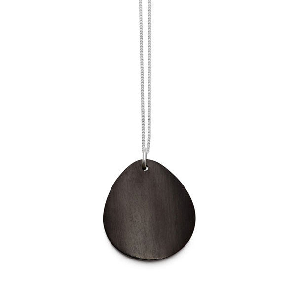 Blackwood curved oval Foli pendant – Silver