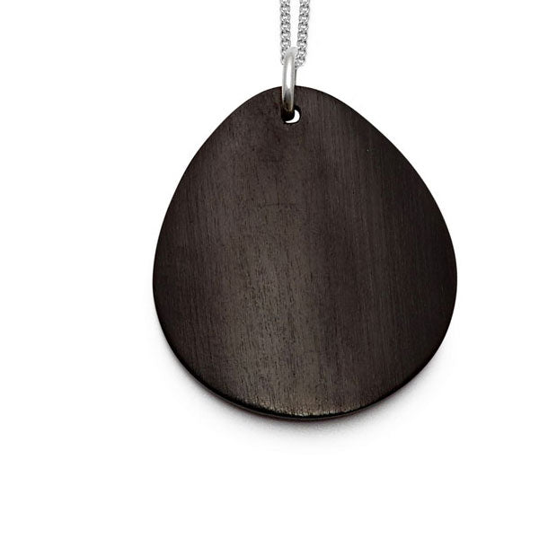 Blackwood curved oval Foli pendant – Silver