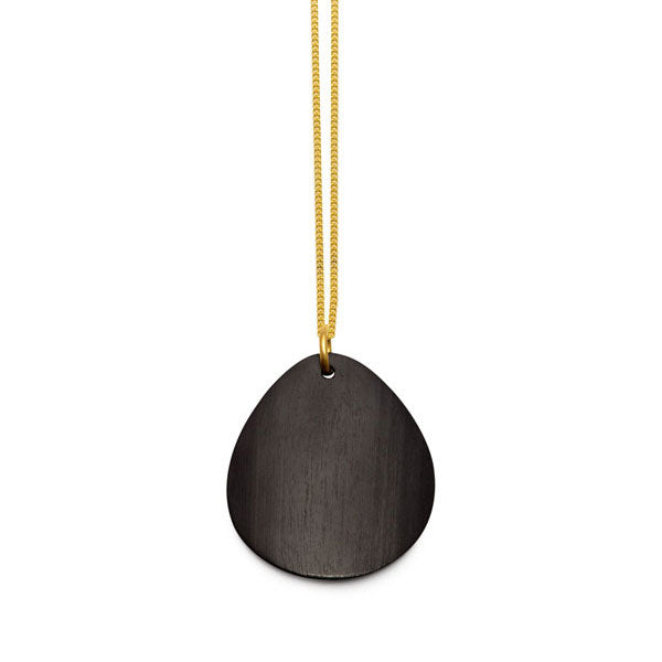 Blackwood curved oval Foli pendant – Gold