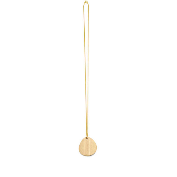 Whitewood curved oval Foli pendant – Gold