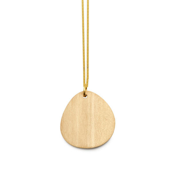 Whitewood curved oval Foli pendant – Gold