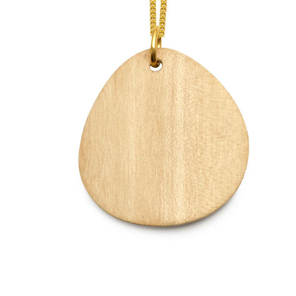 Whitewood curved oval Foli pendant – Gold