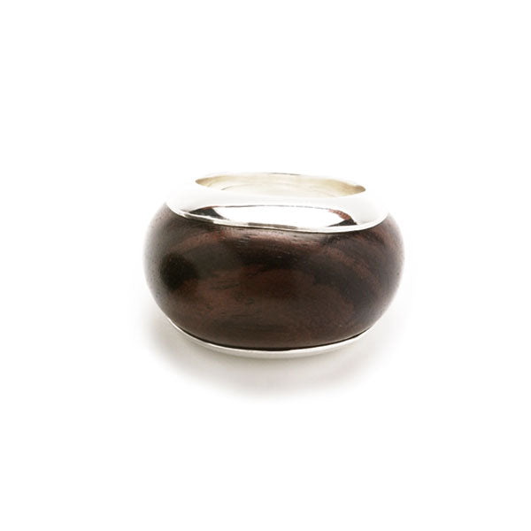 Silver lined Rosewood ring