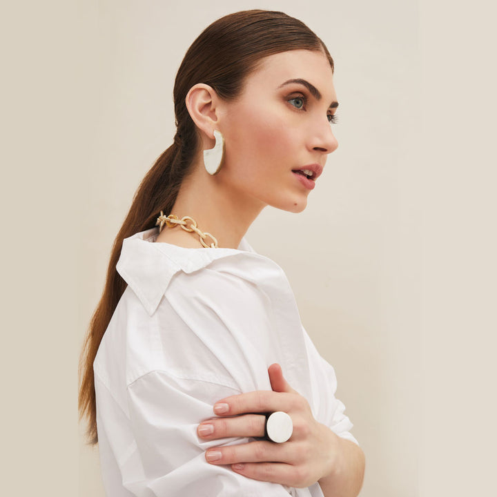 branch jewellery - White natural round horn statement jewellery