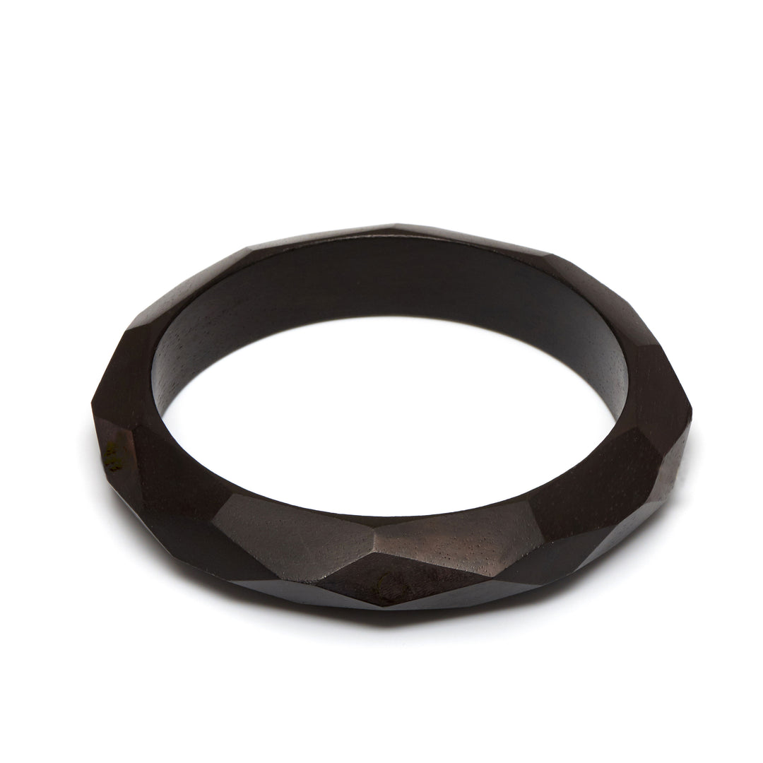 Branch Jewellery - Black wood faceted edge bangle