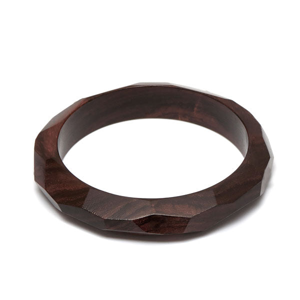 Branch Jewellery - Brown wood faceted edge bangle