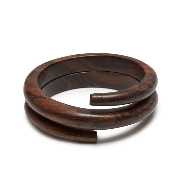 Branch Jewellery - Brown wood spiral wrap around bangle