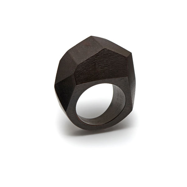 Branch Jewellery - Faceted black wood ring