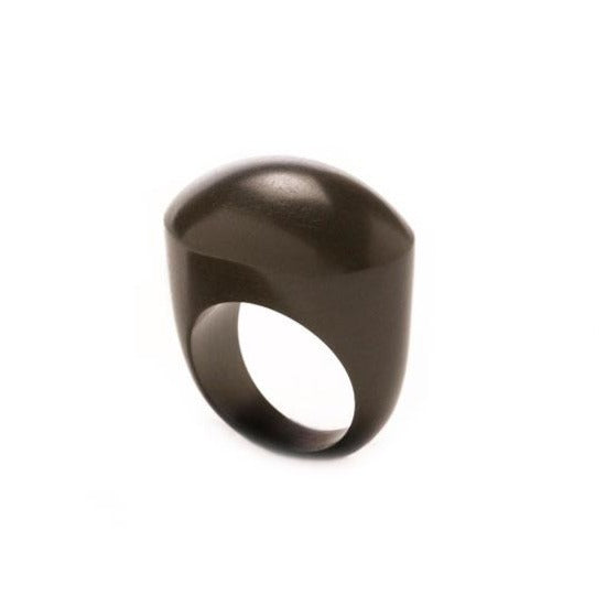 Oval wooden ring - Black wood