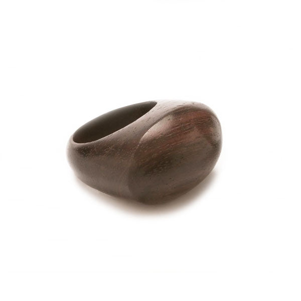 Oval Wooden Ring - Brown wood
