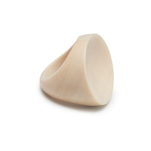 Concave White Wood Ring
