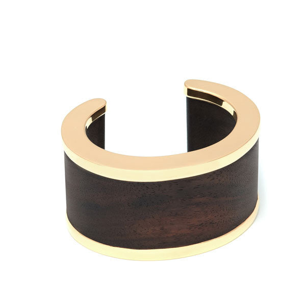 Branch Jewellery - Rosewood and gold edged wooden cuff