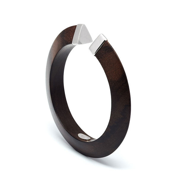 Branch jewellery - Rosewood bangle with silver capped ends